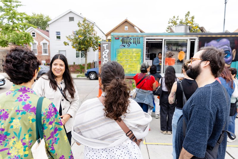 Pilsen parking lot and food truck