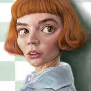 Anna Taylor Joy head shot painting