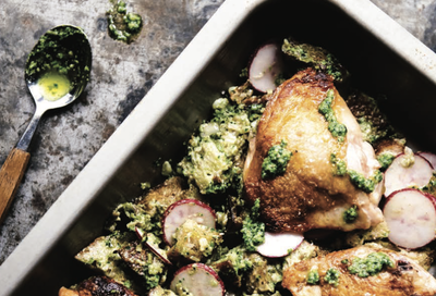 Chicken with raddishes