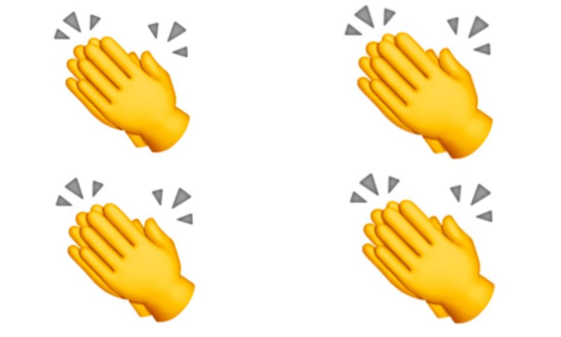 clapping hands emoji on white background